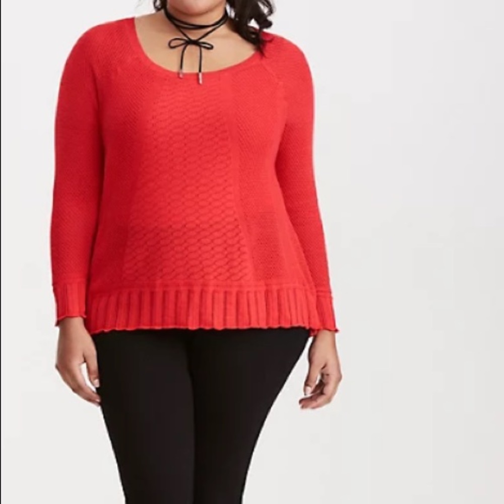 Torrid mixed stitch pointelle sweater size 2X